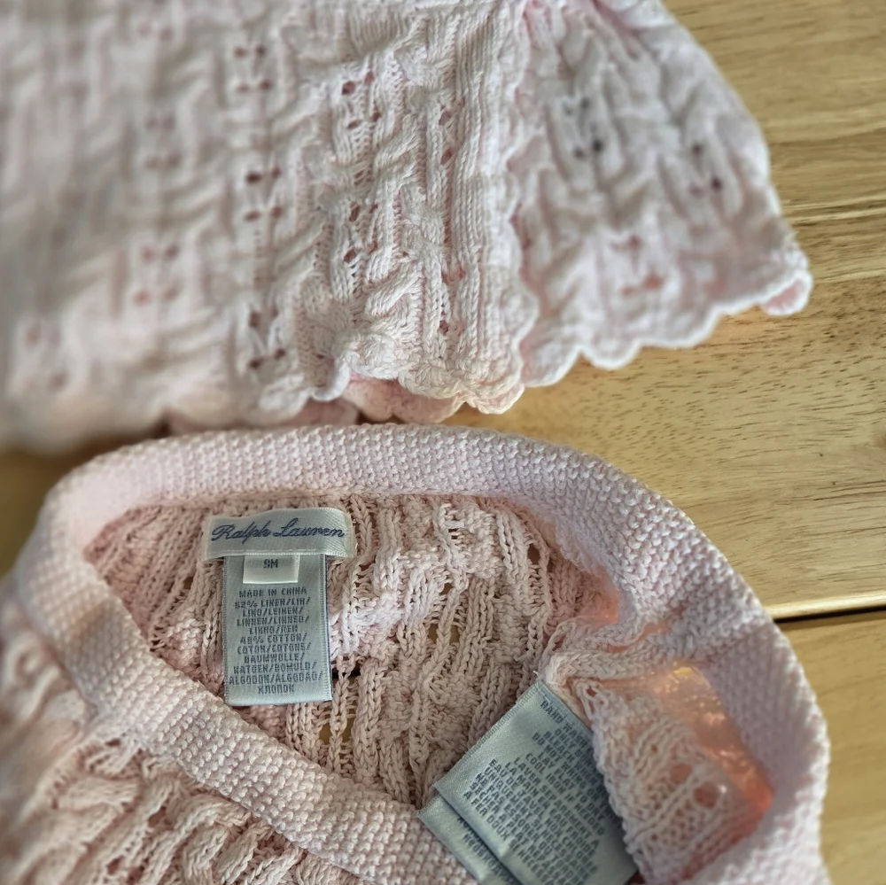 Ralph Lauren Pink Diaper Cover with Delicate Detailing